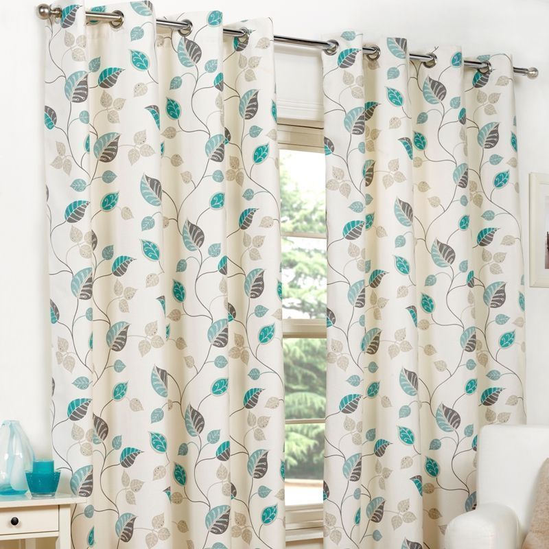 April Curtains (66" Width x 72" Drop) - Teal